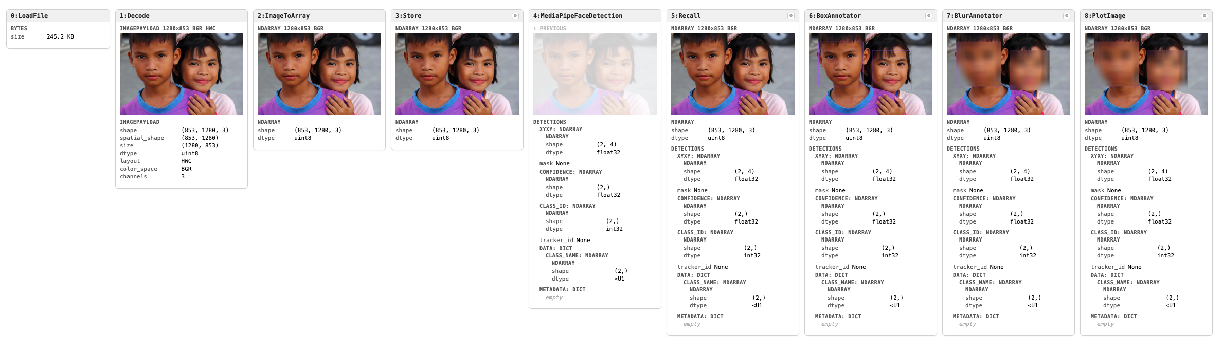 MediaPipe face-blurring pipeline inspection